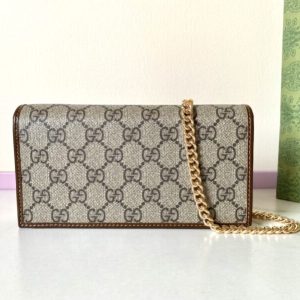 Replica Gucci Horsbet Chain Clutch Brown - top-tier luxury replica shoulder bag