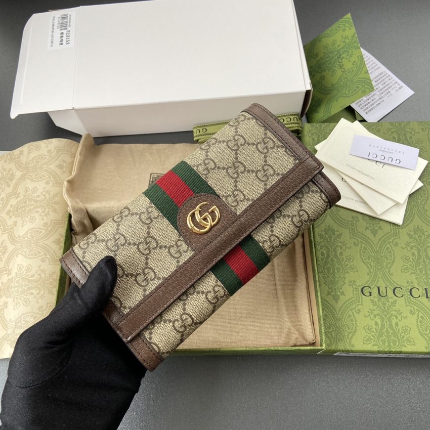 Replica Gucci Ophidia Long Wallet Brown - realistic designer-inspired fake bag