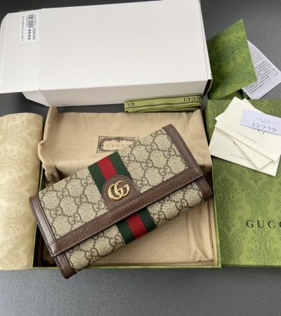 Replica Gucci Ophidia Long Wallet Brown - elite superclone designer purse