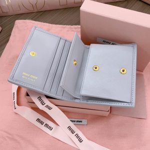 Replica Miu Miu Pocket Wallet Light Blue - high-quality designer bag clone