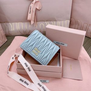 Replica Miu Miu Pocket Wallet Light Blue - high-accuracy replica luxury purse