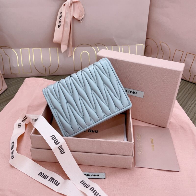 Replica Miu Miu Pocket Wallet Light Blue - high-end fake designer purse