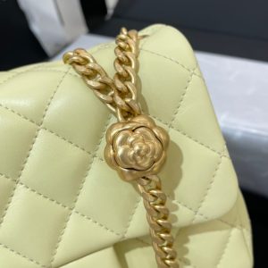 Replica CHANEL 23S Camellia Square Yellow - top-rated replica designer bag