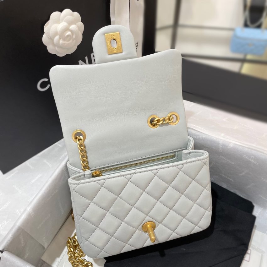Replica CHANEL 23S Camellia Square Light Blue - 1:1 designer replica handbag