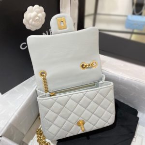 Replica CHANEL 23S Camellia Square Light Blue - elite superclone designer purse