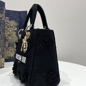 Replica Lady Dior D-Lite Chardons Black - ultra-realistic fake designer tote