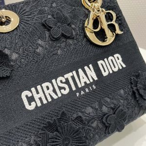 Replica Lady Dior D-Lite Chardons Black - realistic designer-inspired fake bag