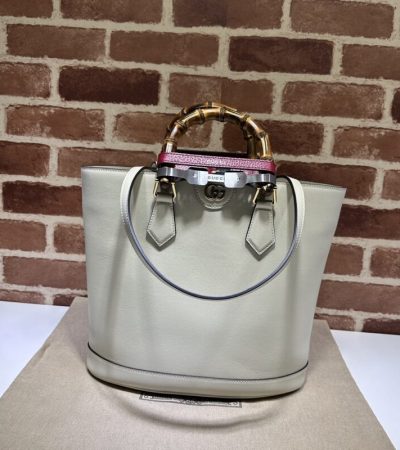 Replica Gucci Diana Medium Tote Bag White - best quality luxury bag dupe