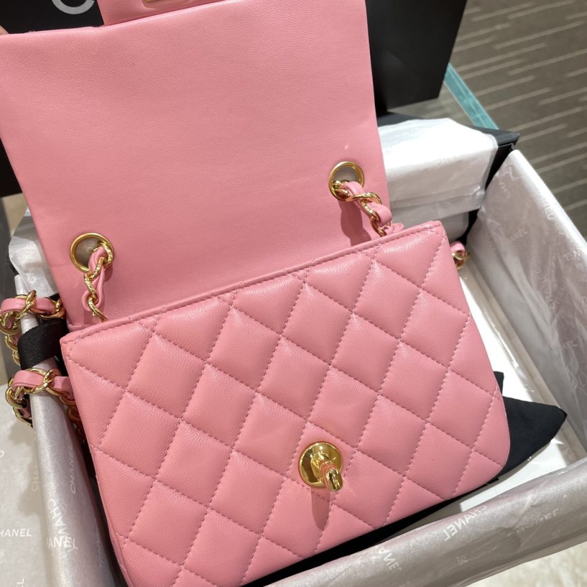 Replica CHANEL Classic Flap 17cm Pink - 1:1 designer replica handbag