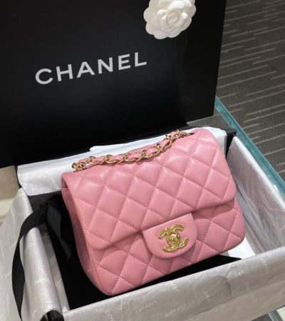 Replica CHANEL Classic Flap 17cm Pink - premium 1:1 fake handbag model
