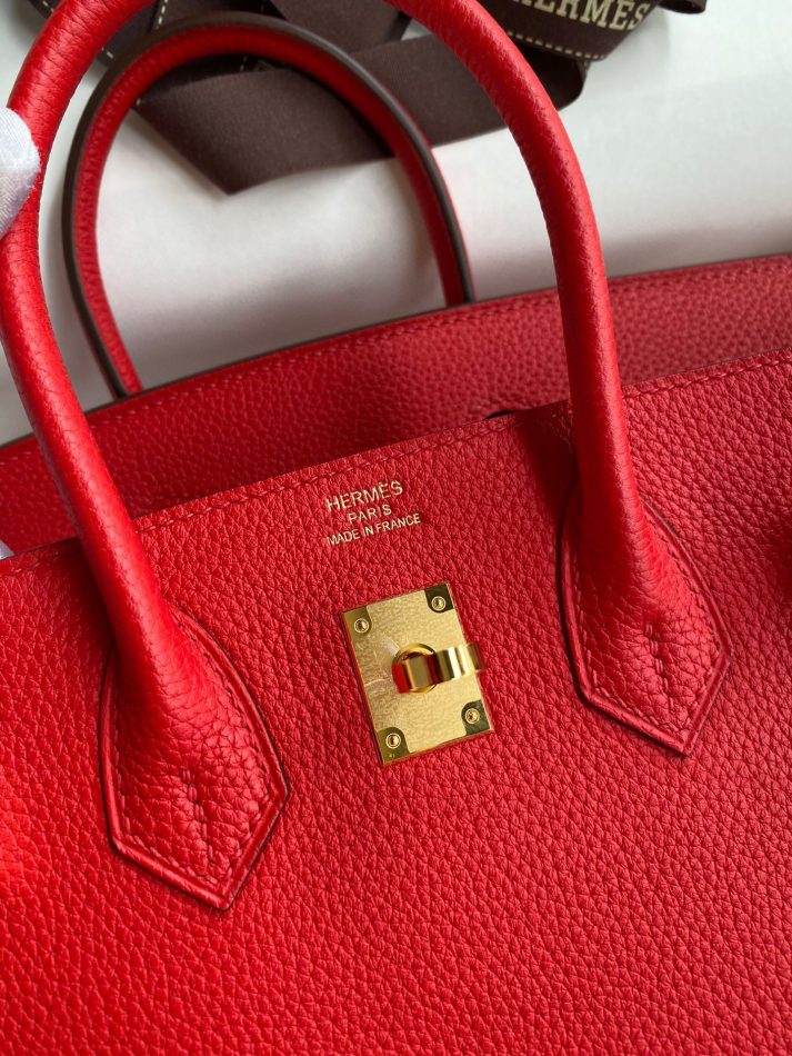 Replica Hermes Top Quality Replica Bag ShopRed Togo Gold - high-accuracy replica luxury purse