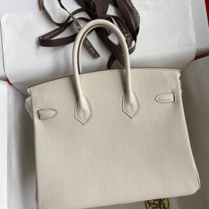 Replica Hermes Top Quality Replica Bag ShopWhite Togo Gold - near-authentic luxury replica handbag