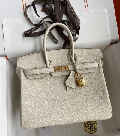 Replica Hermes Top Quality Replica Bag ShopWhite Togo Gold - top-rated replica designer bag