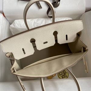 Replica Hermes Top Quality Replica Bag ShopWhite Togo Gold - high-quality designer bag clone