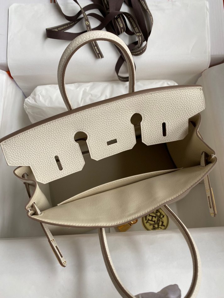 Replica Hermes Top Quality Replica Bag ShopWhite Togo Gold - high-quality designer bag clone