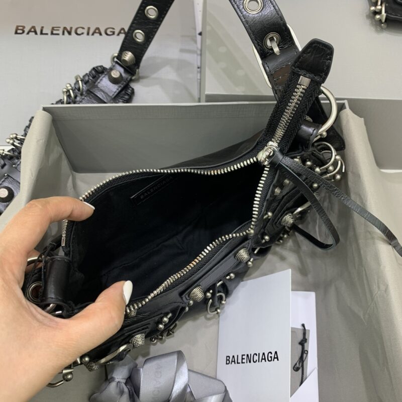 Replica Balenciaga Le Cagole Black Silver - premium 1:1 fake handbag model