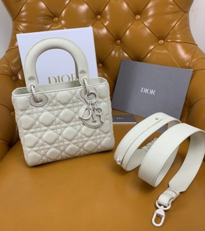Replica Lady Dior Matte White ABC - realistic designer-inspired fake bag