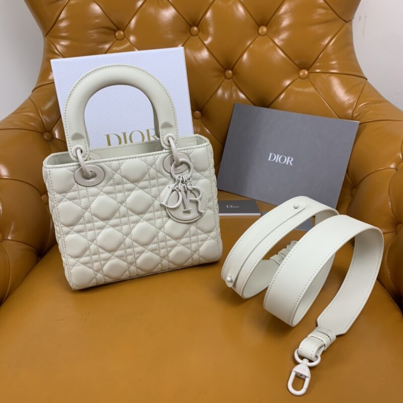 Replica Lady Dior Matte White ABC - realistic designer-inspired fake bag