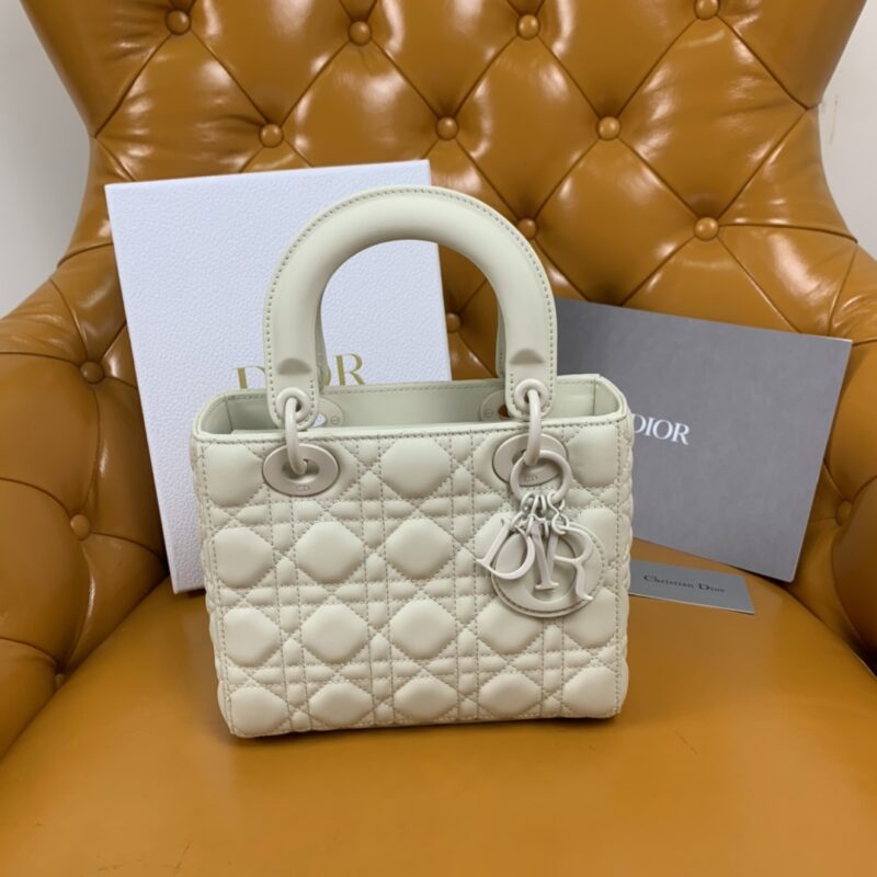 Replica Lady Dior Matte White ABC - best quality luxury bag dupe