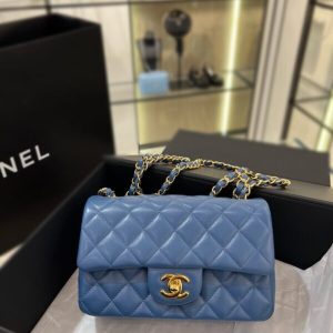 Replica CHANEL Classic Flap 20cm Blue - high-end fake designer purse