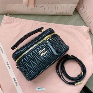 Replica Miu Miu Cosmetic Bag Black - high-accuracy replica luxury purse