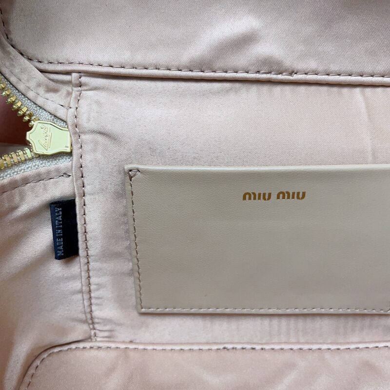 Replica Miu Miu Cosmetic Bag Milk Tea - premium-grade designer purse dupe