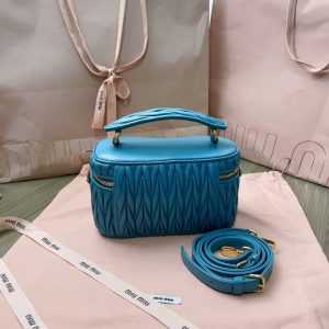 Replica Miu Miu Cosmetic Bag Blue - realistic designer-inspired fake bag