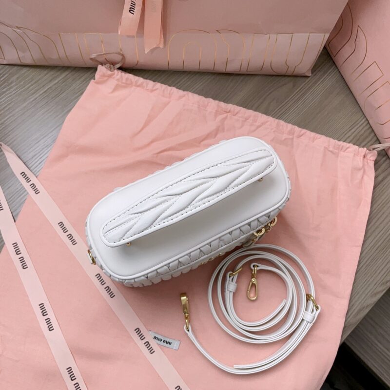 Replica Miu Miu Cosmetic Bag White - premium 1:1 fake handbag model