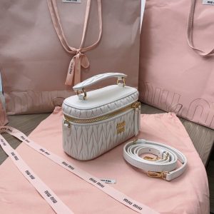 Replica Miu Miu Cosmetic Bag White - premium 1:1 fake handbag model