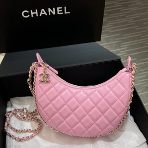 Replica CHANEL 23P Crescent Bag Pink - high-quality designer bag clone