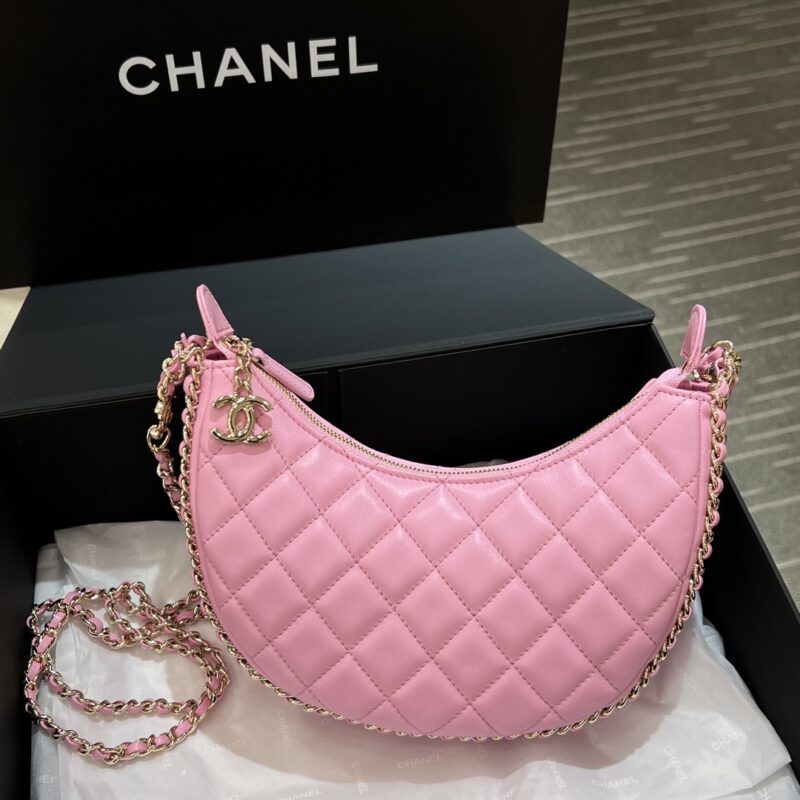 Replica CHANEL 23P Crescent Bag Pink - high-quality designer bag clone