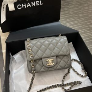Replica CHANEL Classic Flap 17cm Grey - authentic-look luxury purse replica