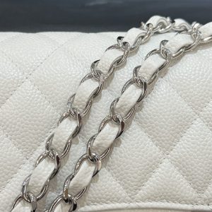 Replica CHANEL Classic Flap 23cm White Silver - best quality luxury bag dupe
