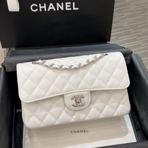 Replica CHANEL Classic Flap 23cm White Silver - 1:1 designer replica handbag
