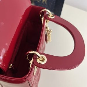 Replica Lady Dior Mini Red Patent - high-end fake designer purse