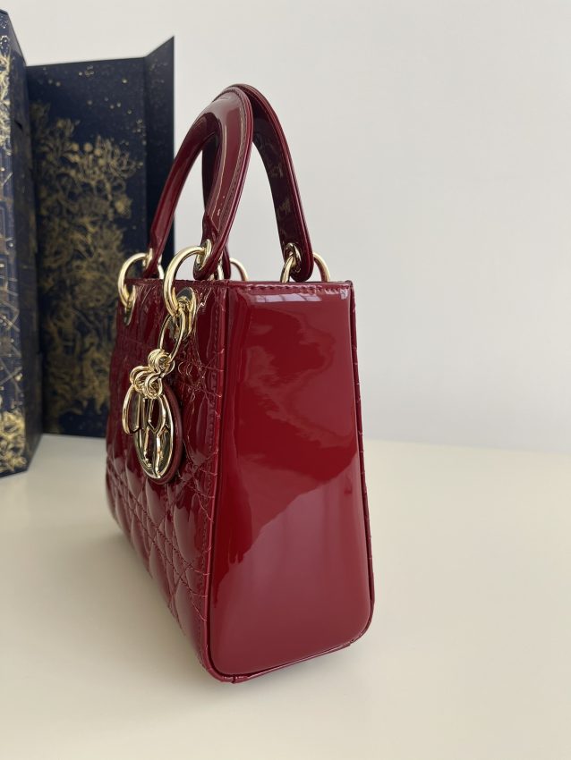 Replica Lady Dior Patent Red ABC - best-selling designer handbag dupe