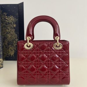 Replica Lady Dior Patent Red ABC - high-end fake designer purse
