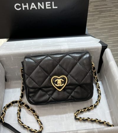 Replica CHANEL 23s Love Enamel Flip Black - high-quality designer bag clone