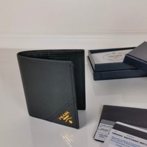 Replica Prada Saffiano Short Wallet Golden - elite superclone designer purse