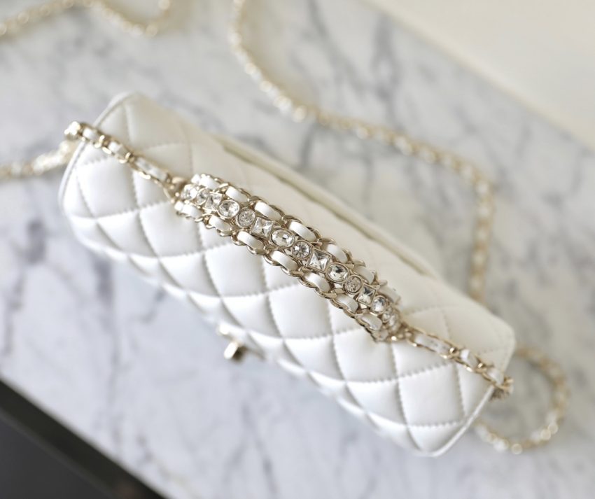 Replica CHANEL CF 20 cm Handle White - premium-grade designer purse dupe