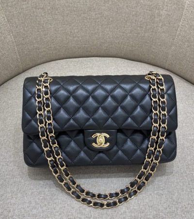 Replica CHANEL Classic Flap 25cm Black Gold - 1:1 designer replica handbag