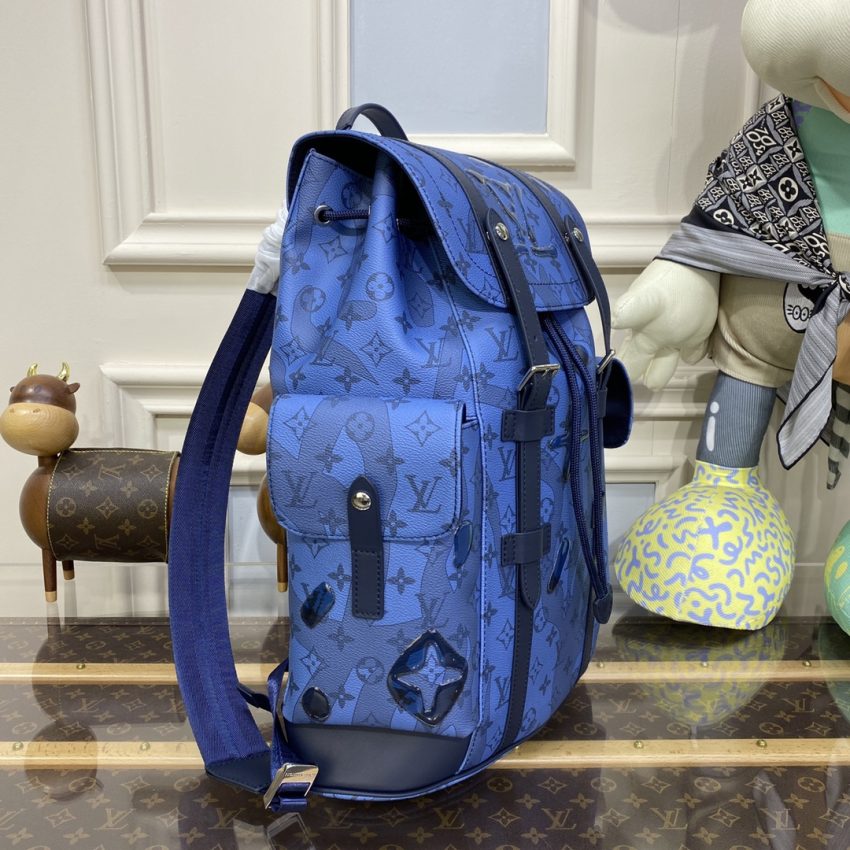 Replica Louis Vuitton Christopher Backpack Blue 2 - authentic-look luxury purse replica