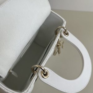Replica Dior Lady Dior White ABC - realistic designer-inspired fake bag
