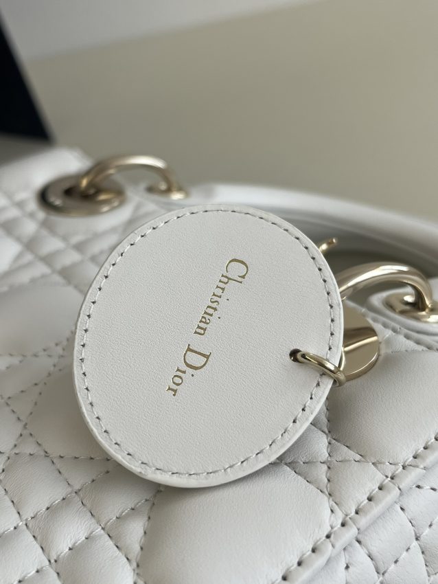 Replica Dior Lady Dior White ABC - realistic designer-inspired fake bag