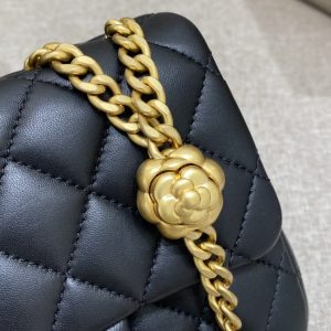 Replica CHANEL 23S Camellia Square Black - realistic designer-inspired fake bag