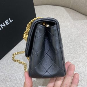 Replica CHANEL 23S Camellia Square Black - best quality luxury bag dupe