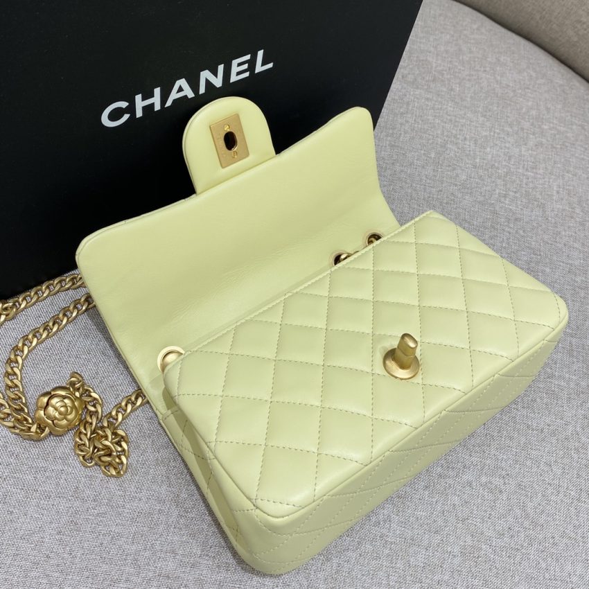 Replica CHANEL Camellia Flap Yellow - high-quality designer bag clone