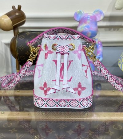Replica Louis Vuitton Nano Noe White Pink - realistic designer-inspired fake bag