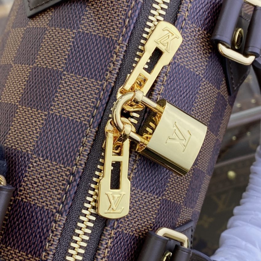 Replica Louis Vuitton Speedy Bandouliere 20 Brown Grid - premium 1:1 fake handbag model