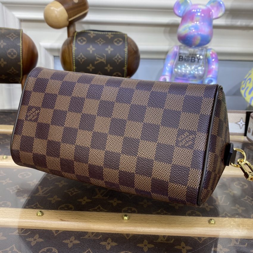 Replica Louis Vuitton Speedy Bandouliere 20 Brown Grid - realistic designer-inspired fake bag